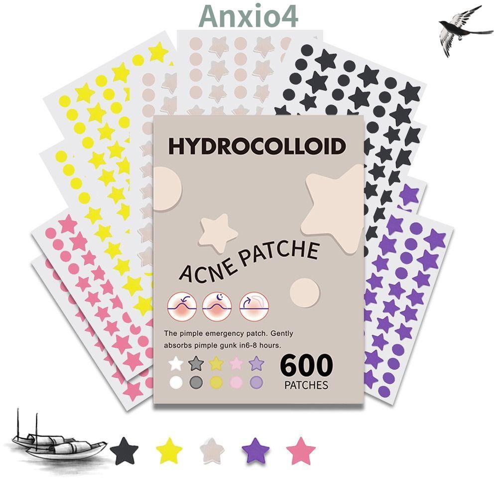 AnxiIO4 600pcs Star Pimple Patch, Breathable กันน้ําขนาดใหญ่สิว Patch, ผิวปรับปรุงสิว Lighten สิวสิว