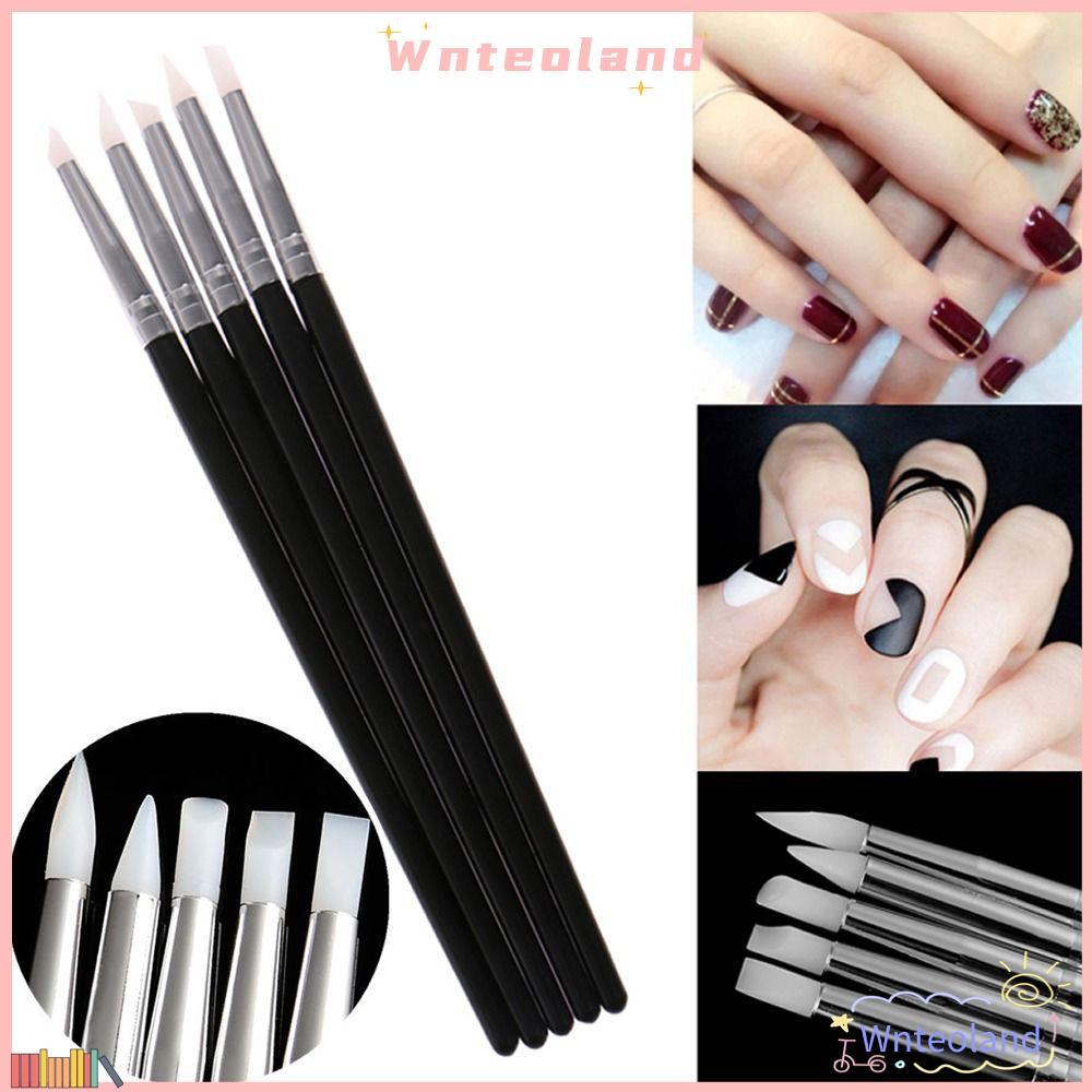 WNTEOLAND 5 ชิ้นปากกาซิลิโคนไม้ Fimo Craft แกะสลัก Polymer Modelling Clay Shaper