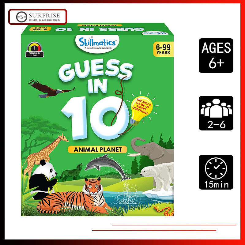 สินค้าพร้อม การ์ดเกมเพื่อการศึกษา : Animal Planet - Guess in 10 Kids Table Top Game Gifts for Boys a