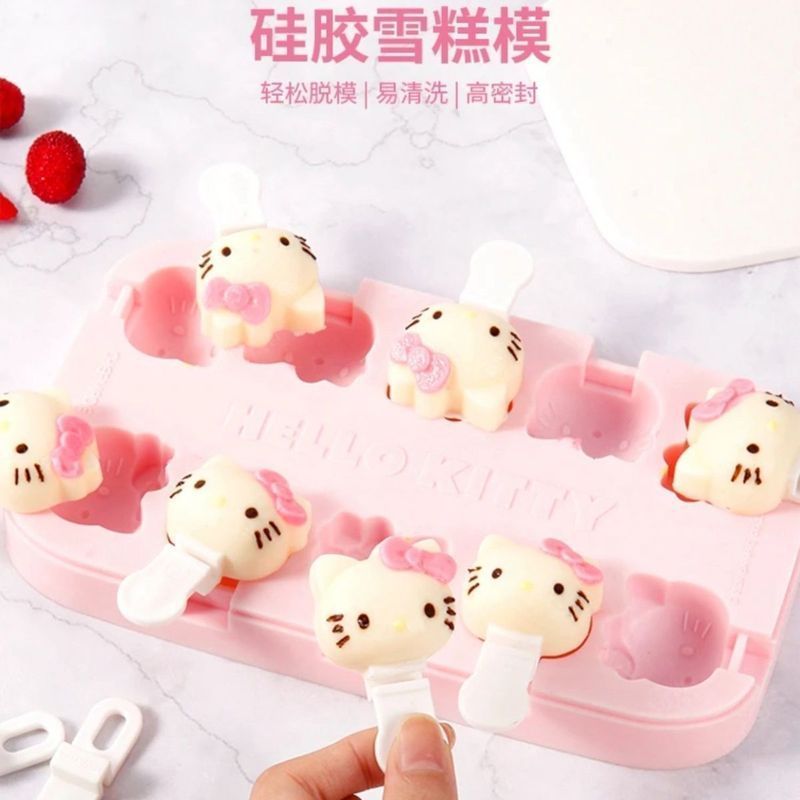 Hello Kitty Popsicle Ice Cream Mold Food Grade Homemade Ice Silicone Ice Cream Ice Tray Sanrio Ice T