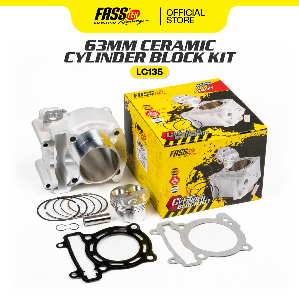 63MM LC135 CERAMIC CYLINDER BLOCK 27L FORGED PISTON - เสื้อแจ็คเก็ตน้ําขนาดใหญ่ FASSTEK