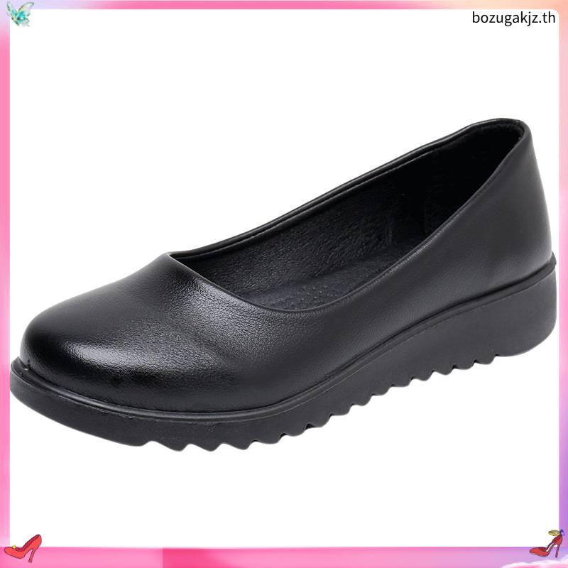 Pretty Popteen รองเท้าคัทชู หัวมน ส้นตัน 1 นิ้วครึ่ง สีดำ รุ่น PT-2201 ไซซ์ 36-41