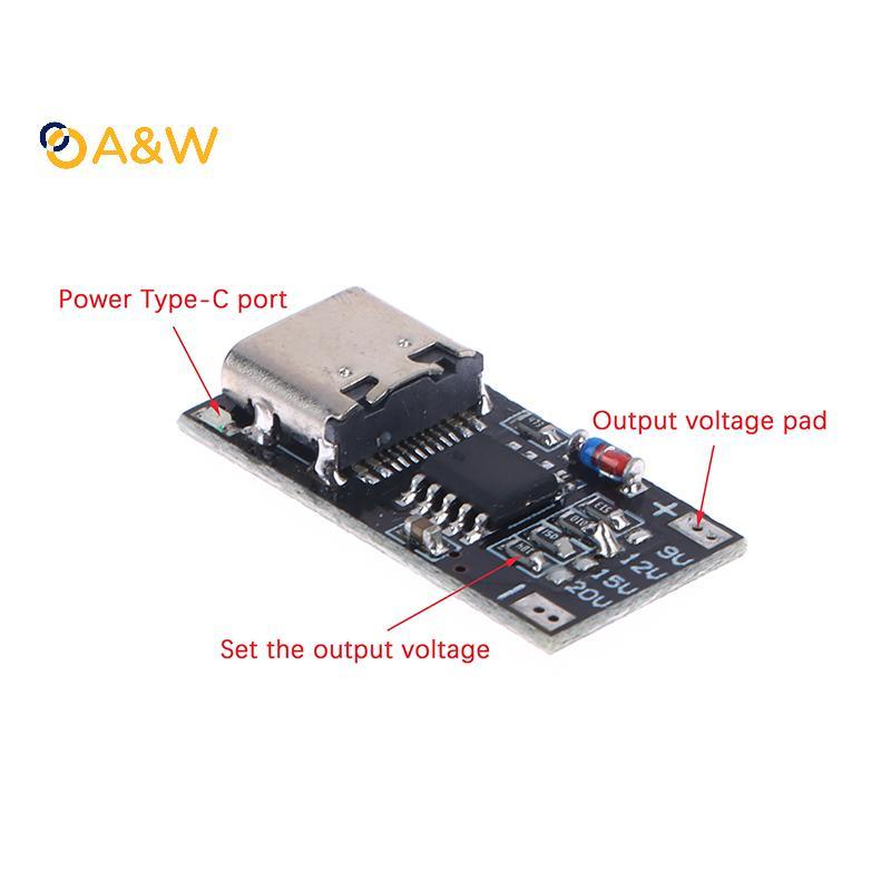 A&W Type-C PD2.0 PD3.0 9V 12V 15V 20V Fast Charge Trigger Polling Detector USB Boost แหล่งจ่ายไฟเปลี