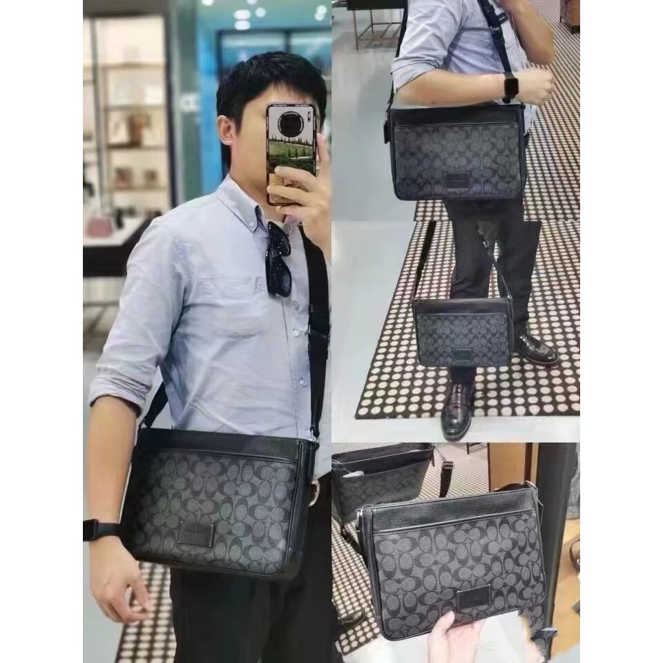 กระเป๋าผู้ชายสไตล์ใหม่ Coach New Style Coach Mens Bag Messenger Bag CH078 Olay Mens Bag Classic Logo