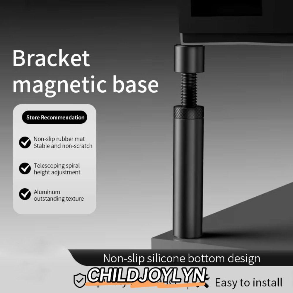 CHILDJOYLYN ขาตั้งหมุนได้แบบยืดไสลด์, ที่วาง GPU แนวตั้งสีเงินสีดํา, ขายึดแม่เหล็กอะลูมิเนียม 27-120 มม.