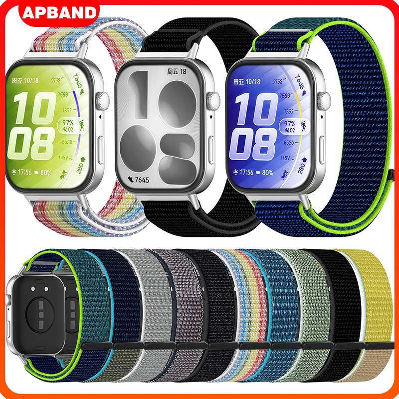 สายรัดไนลอน for Huawei Watch Fit 5 4 3 / 5 Pro / 4 Pro แหวนไนล่อนเปลี่ยนสายปรับได้สมาร์ทนาฬิกาfor Huawei Fit 3