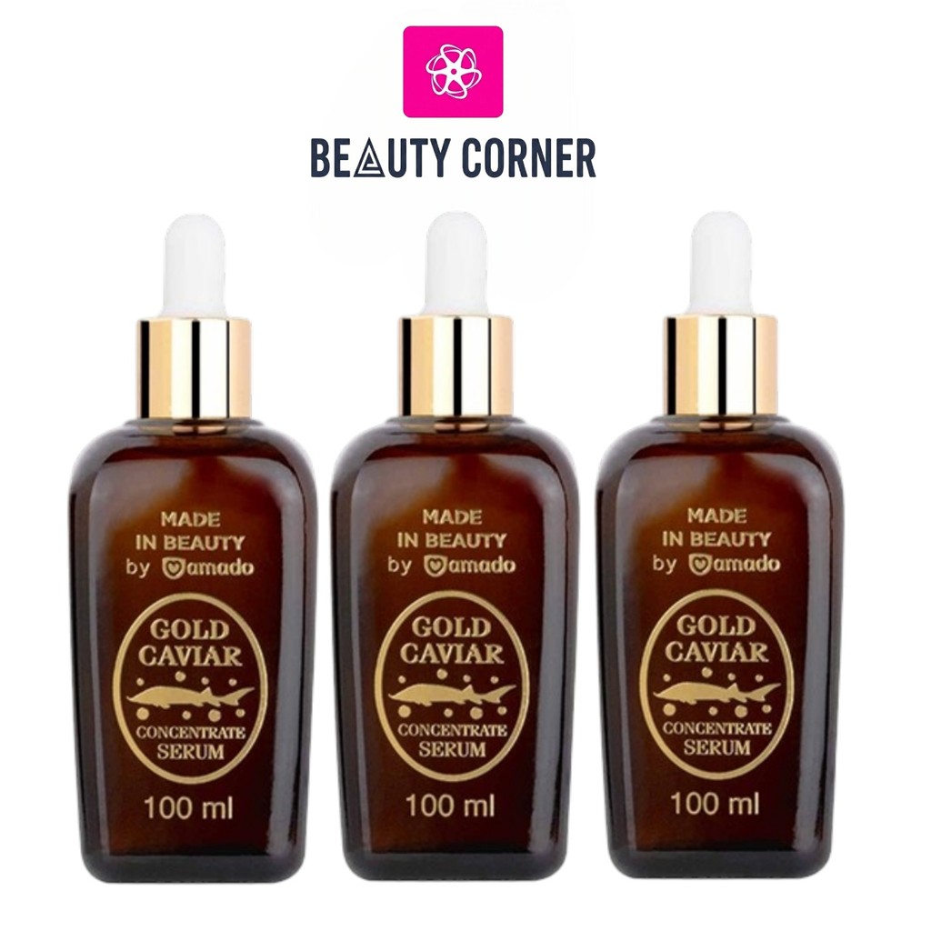 [3 ขวด] Amado Gold Caviar Concentrate Serum(100 ml.) อมาโด้ โกลด์ คาร์เวียร์ เซรั่ม