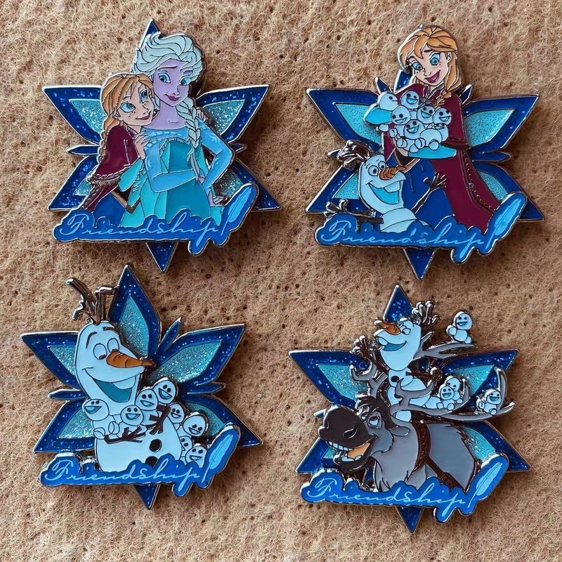 Disney Badge disney pin disney pin disney Medal Frozen Elsa Anna Snow Treasure Reindeer/Beads 4.28