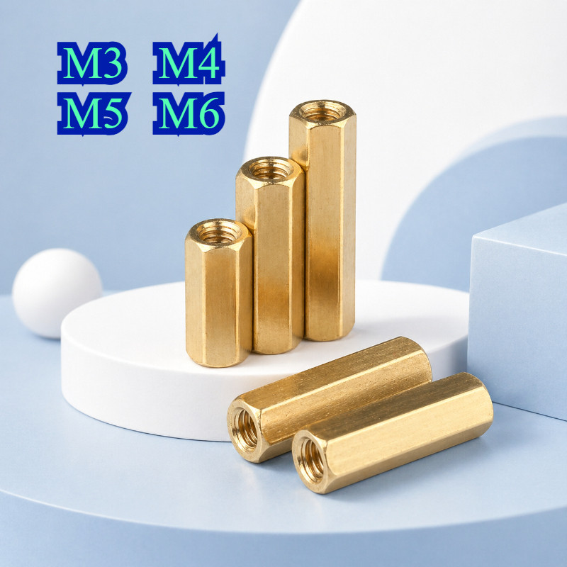 เสารองทองเหลืองหกเหลี่ยม เกลียวในสองด้าน M3-M6 น็อตยึดแผงวงจร PCB【CL-1】