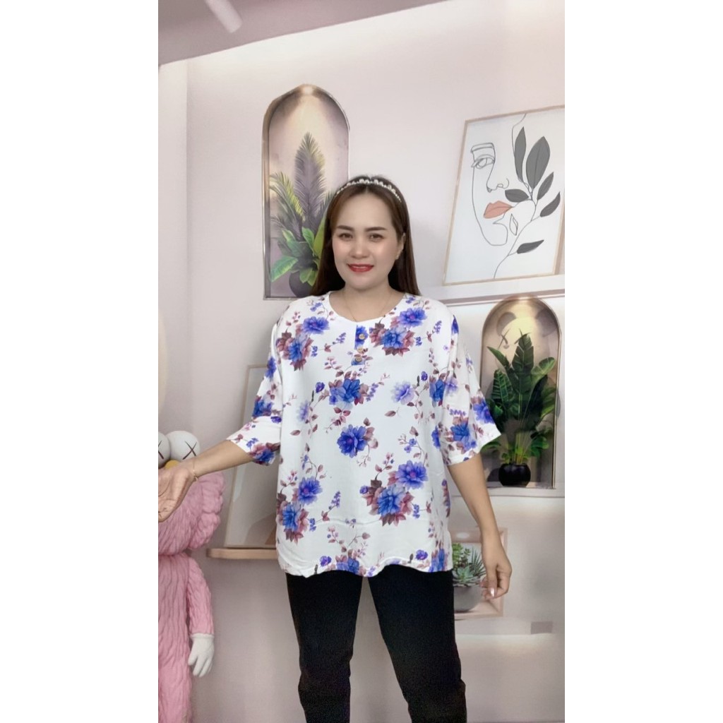 เสื้อสปัน เสื้อสาวอวบ ไซส์ใหญ่ ผ้าพริ้วใส่สบาย ผ้าไม่ร้อน ผ้านิ่มใส่สบาย รุ่น1019
