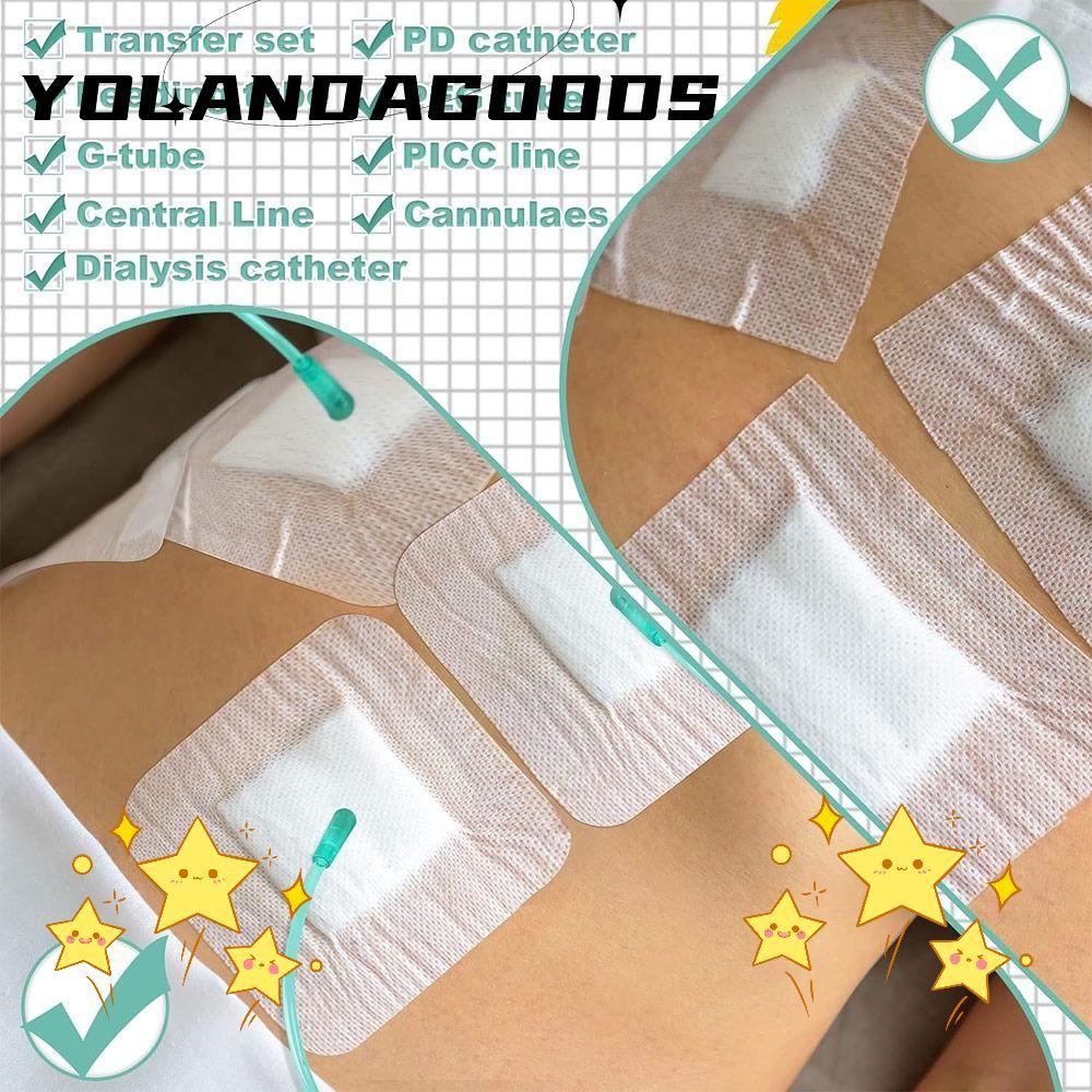 YOLA 10pcs Feeding Tube Pad, Gtube Supplies อุปกรณ์ไตเทียม Chest Catheter Cover, เปลี่ยนแผลผ้าพันแผล