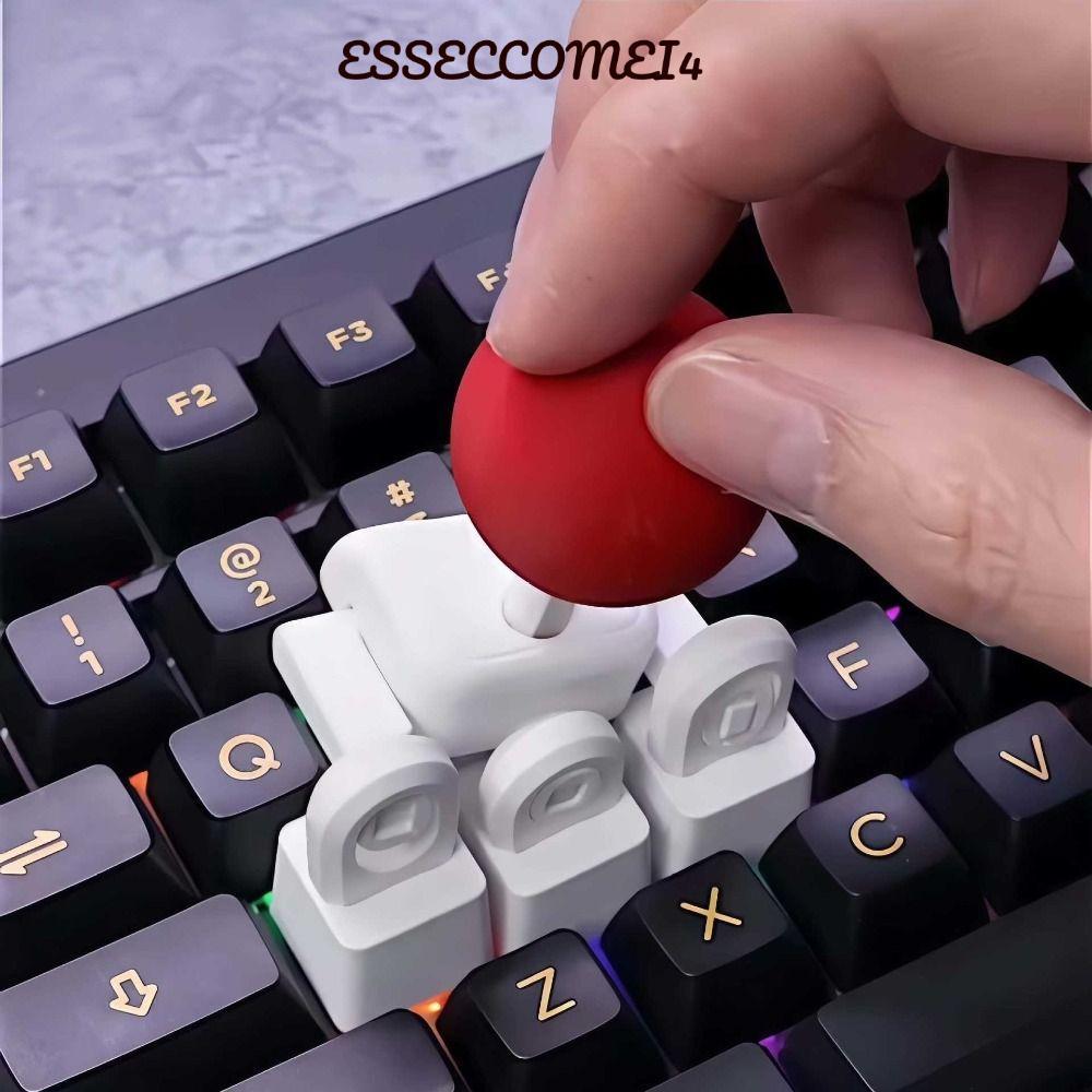 ESSECCOMEI4 พิมพ์คีย์บอร์ดจอยสติ๊ก, Ergonomic พิเศษ Grip เกมภายนอกจอยสติ๊ก, แบบพกพาจําลอง Rocker Creative จอยสติ๊ก Keycap เกมต่อสู้
