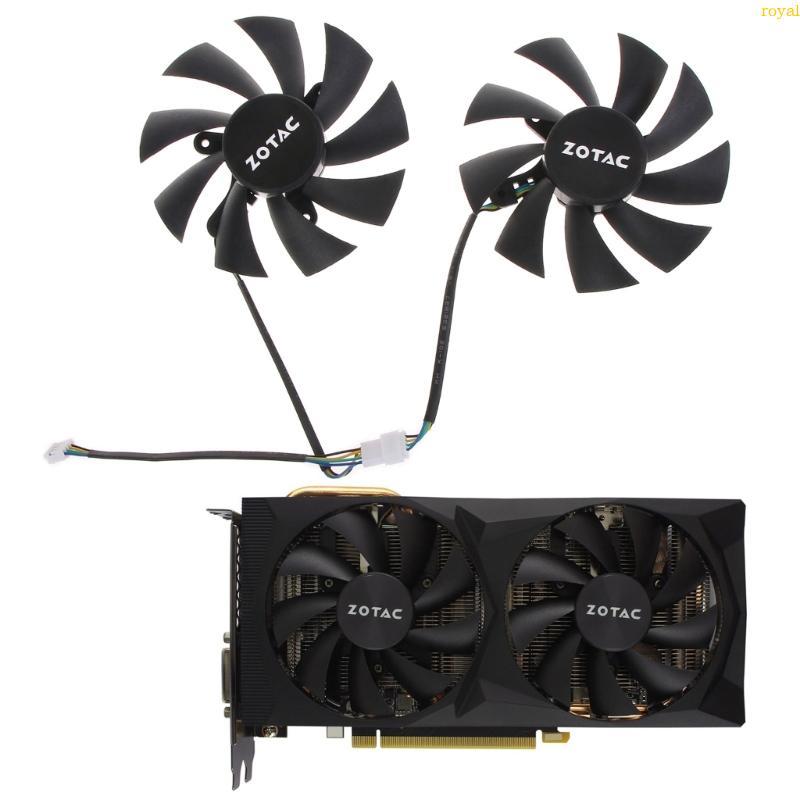 (ส่วนลดสูง)oyalking.th 1 2PC 12V 4Pin 0 35AGraphics Card Cooling Video Fan สําหรับ Zotac RTX2060 SUP