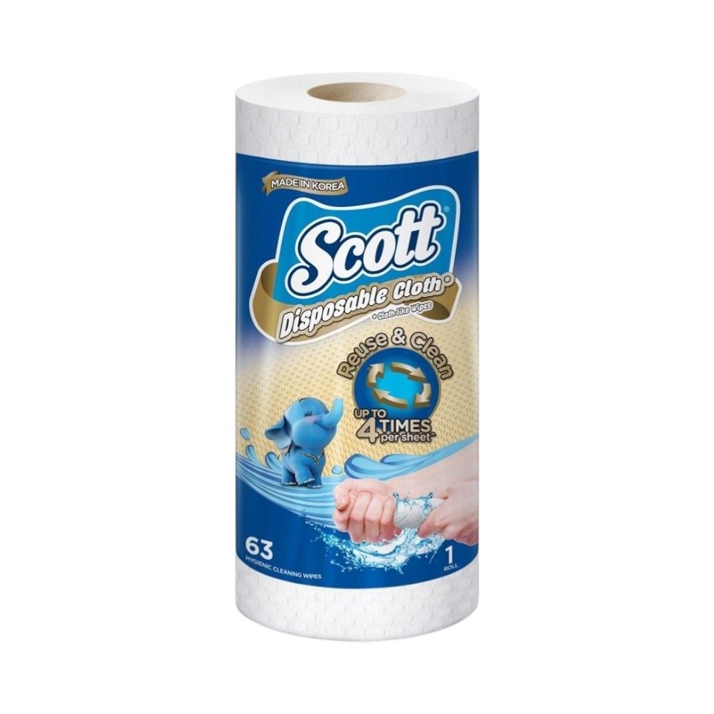 [สินค้าส่งด่วน] สก๊อตต์อเนกประสงค์เสมือนผ้าซักใช้ซ้ำแพค1 SCOTT DISPOSABLE CLOTH LIKE WIPES PACK 1