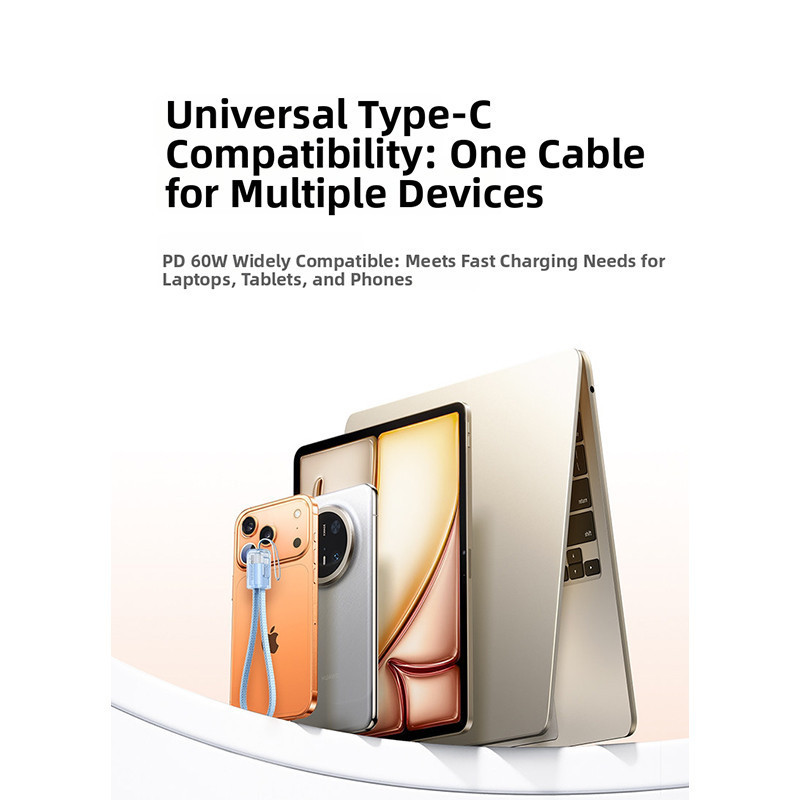 UGREEN C to C Fast CHARGING PD60W 3A USB-C Lanyard สายชาร์จ 2-in-1 Type-C สวมใส่สาย 0.3M ราคา ถูกที่สุด ดีลบีเคเค แกลเลอรีภาพที่ 7