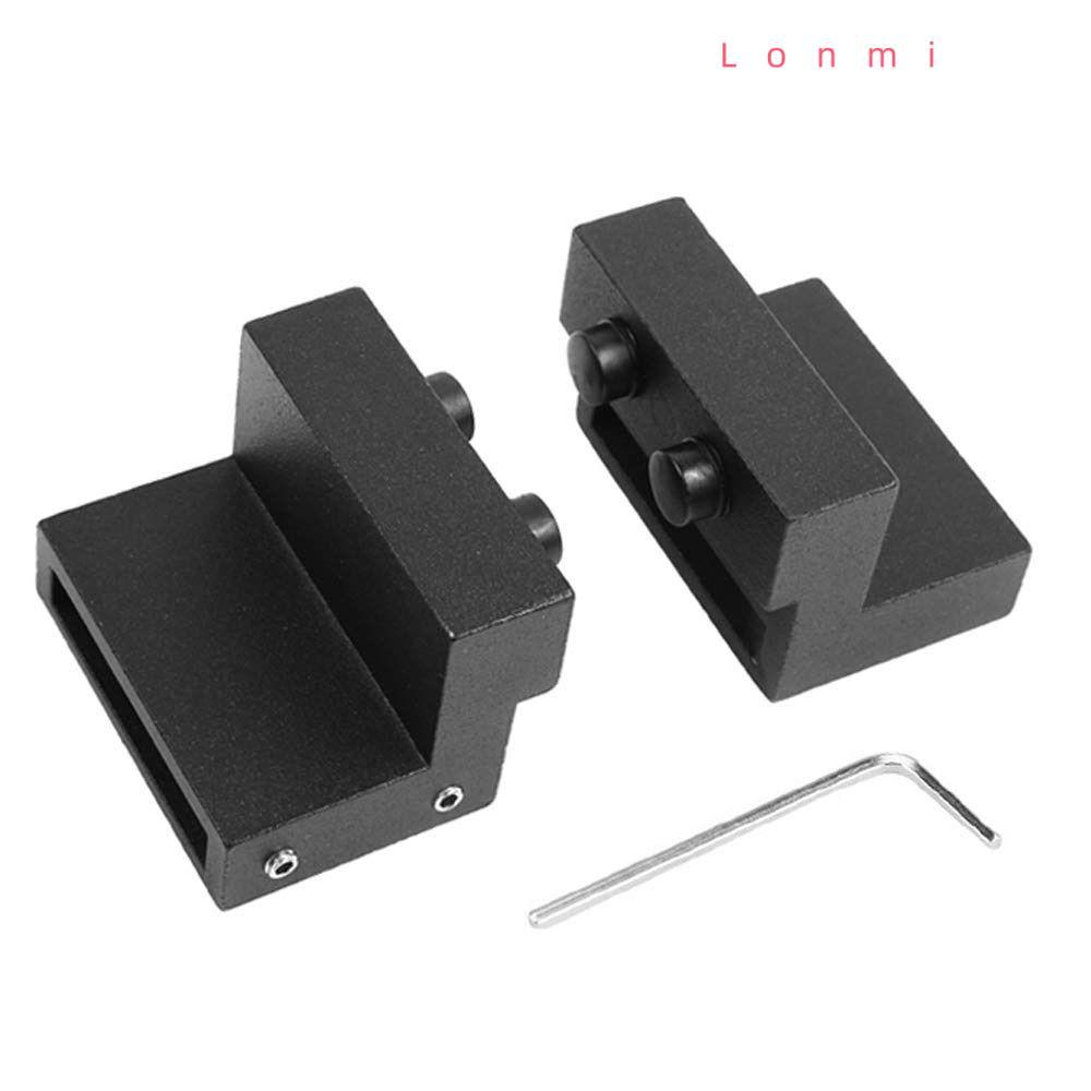 LONMI 2 ชิ้น Barn Door Stopper, เหล็กคาร์บอนสีดําเลื่อน Barn Door Flat Track, Heavy Duty Door Stop L