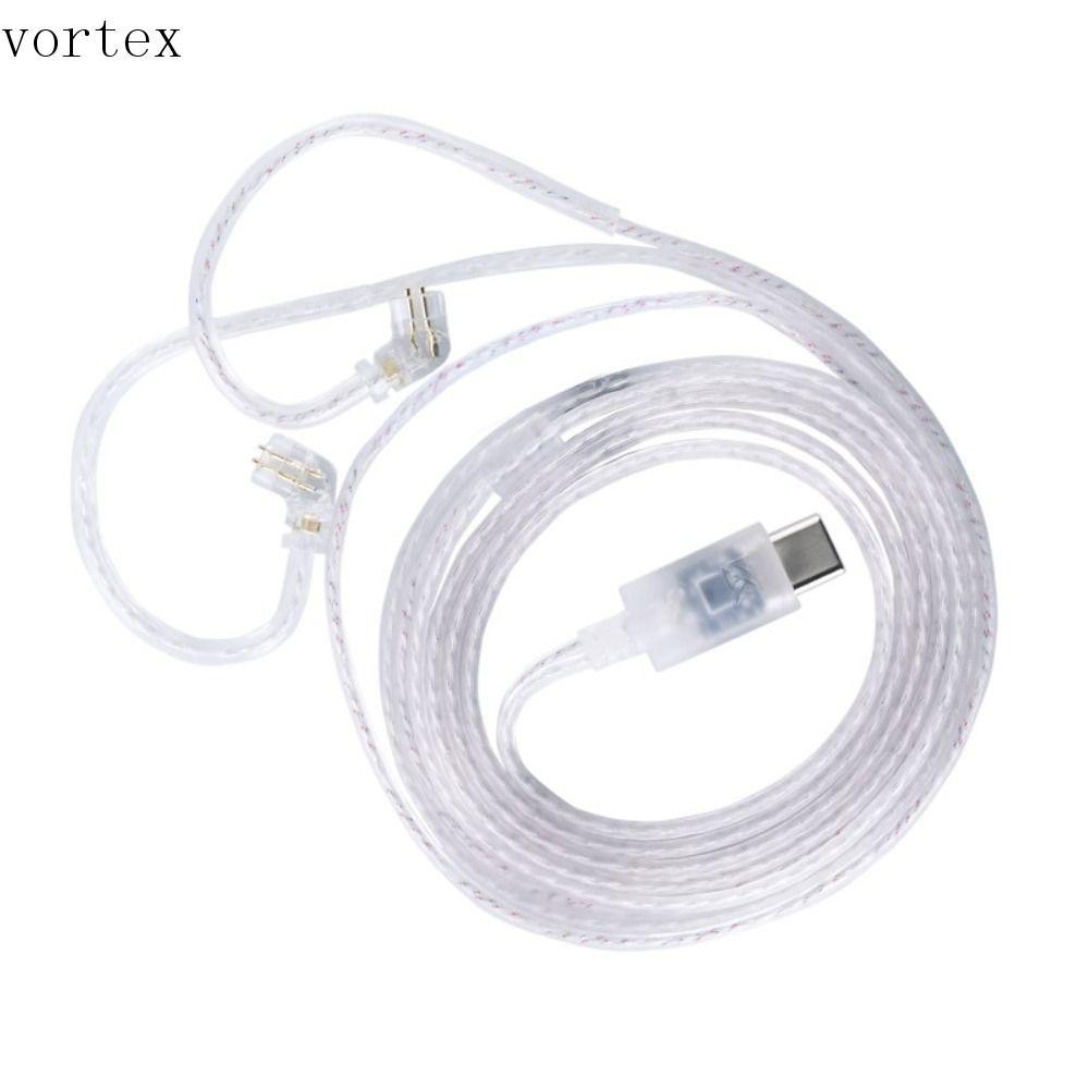 VORTEXG สาย KZ Type-C, Silver-Plated High-Pity KZ หูฟังสําหรับ KZ ZS10 PRO Gold-plated Pin พร้อมไมโค