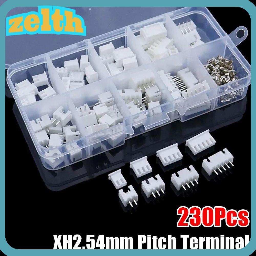 ZELTH 230 ชิ้น 2.54 มิลลิเมตร Pitch Terminal, ชุดที่อยู่อาศัย XH2.54 Pin Connector, 4 ค่าชายและหญิง 