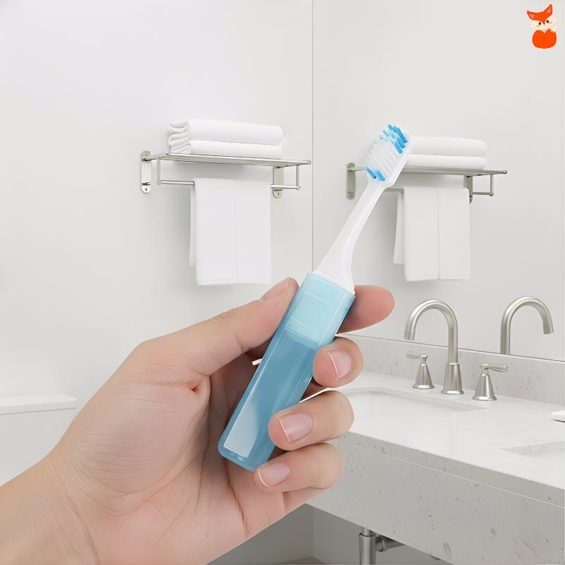 [AD] แบบพกพาพับแปรงสีฟัน Andb Kit 2 In 1pact Oral Hygiene Travel Essential สําหรับ Camping Work Trip
