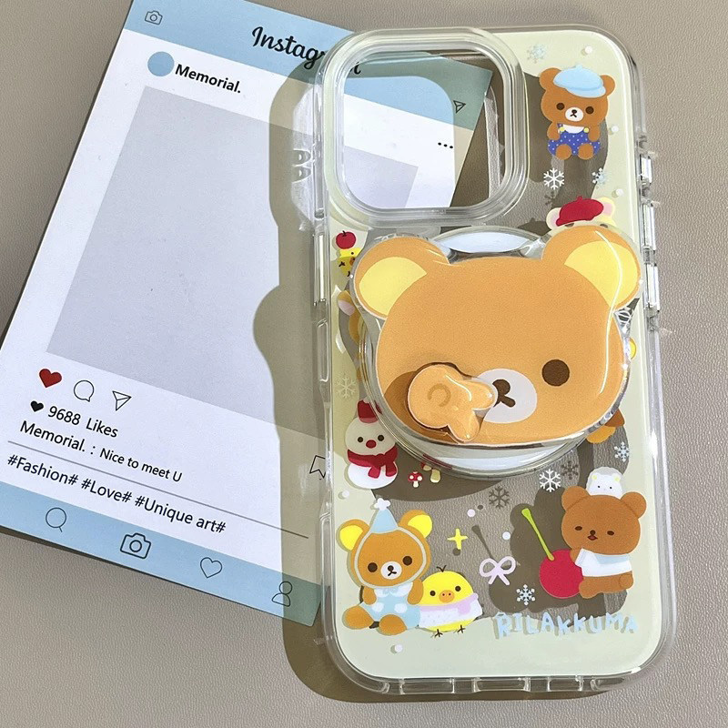 เคส honor x9b 5g เคส honor x6b แม่เหล็กหมุน Bier Rilakkuma Bracket เหมาะสําหรับ X9c Honor magic7/654