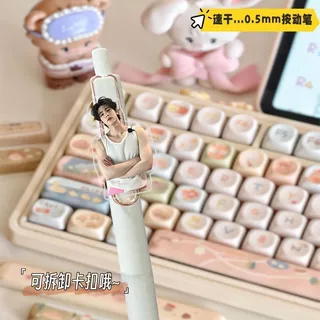 Zhang Linghe สินค้ากดปากกาสําหรับคําถามแปรงสอบของนักเรียนโดยเฉพาะ 0.5 มม. Smooth Quick-Drying มูลค่าสูงสีดํา