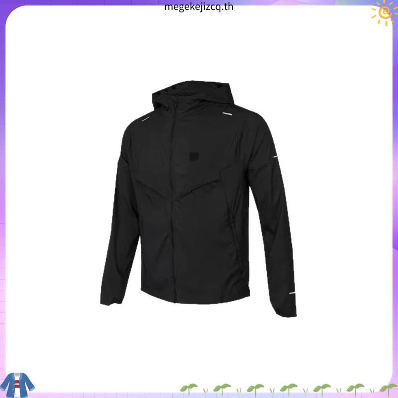 ARI ESSENTIAL WINDBREAKER JACKET - BLACK/SIER/WHITE อาริ เสื้อแขนยาวผ้าร่มกันUVกันลมแท้จากช็อปAri