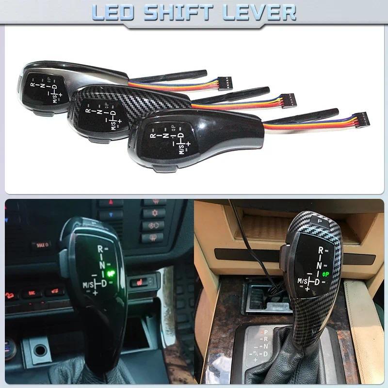 LED เกียร์ Shift Knob Shifter Lever สําหรับ BMW 1 3 5 6 Series E90 E60 E46 2D 4D E39 E53 E92 E87 E93