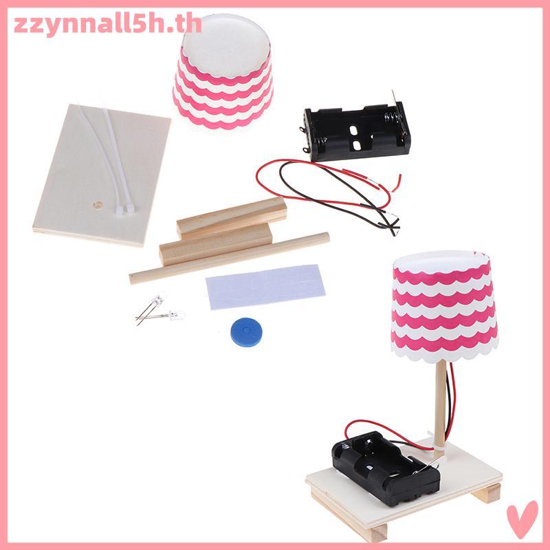 Zzynnall5h Kids การทดลองทางวิทยาศาสตร์ DIY Toys โคมไฟตั้งโต๊ะไม้ขนาดเล็ก ชุดของเล่น Gizmo