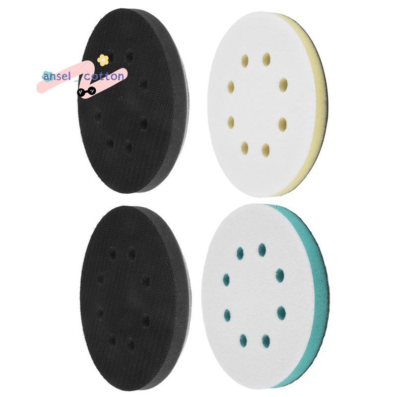 4 แพ็คแผ่นขัดโฟมสําหรับ Orbital Sander, 5 นิ้ว 8 หลุม Orbital Sander Surfprep แผ่นโฟม
