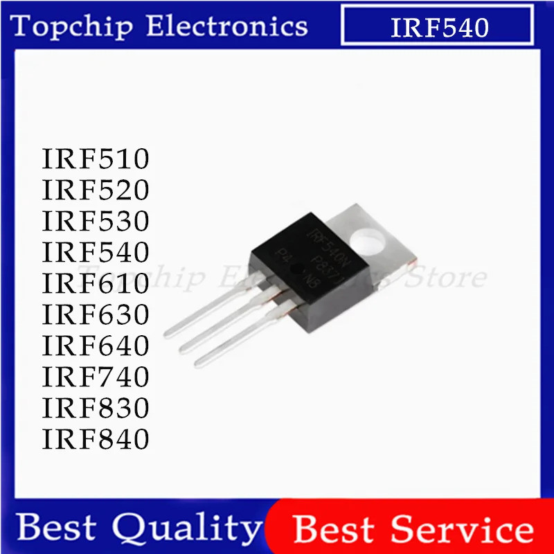 5PCS IRF510 IRF520 IRF540 IRF640 IRF740 IRF840 IRF630 IRF630N IRF510N IRF540N IRF644 IRF530N IRF640N