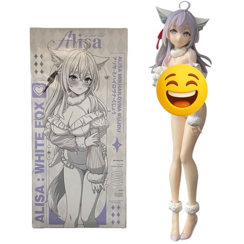 อะนิเมะ Tokidoki Bosotto รัสเซีย-go de Dererou Tonari ไม่มี Alya-san Alisa Mikhailovna Kujou สีขาว Fox รุ่นรูปปั้นรูปของเล่นสะสม