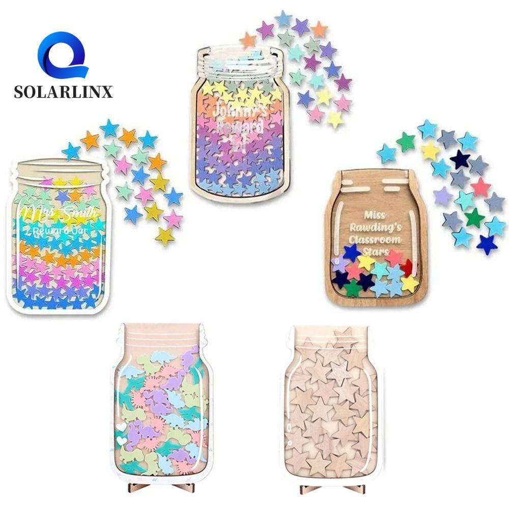 SOLARLINX Positive Behavior Rewards Jar, ไม้การ์ตูนเด็ก Star Reward Jars, ของขวัญเชิญรางวัล Behavior