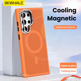 BKWHALE Magnetic Cooling เคสโทรศัพท์กันกระแทกความร้อนกล้องขอบนุ่มสําหรับ Samsung S26 S25 S24 S23 Ultra Plus + S26 + S25 + Breathable Matte ฝาครอบปลอก