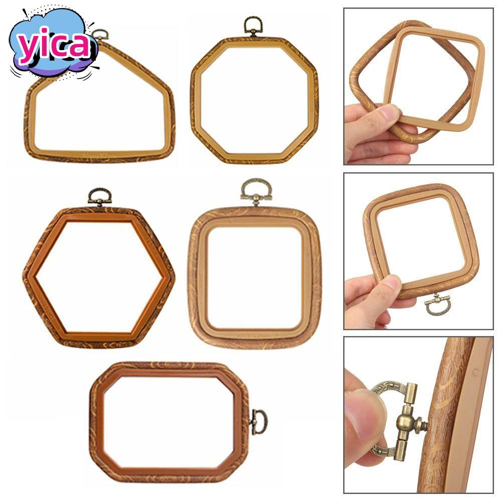 YICA ห่วงเย็บปักถักร้อย, โครงเย็บปักถักร้อย Needlecraft พลาสติก, ทําด้วยมือ DIY Octagon/สี่เหลี่ยม/มุม/อุปกรณ์เสริมเย็บผ้าหกเหลี่ยม