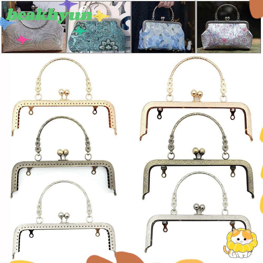 BYUN Purse Frame Kiss Clasp, Vintage 20CM Purse Clasp Frame, Bag Hardware Metal Purse Frame Bag Maki