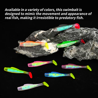 6PCS ใหม่ UV GLOW SWIMBAIT Zman TPR พลาสติกลอยนุ่ม 8 ซม.Paddle Tail SOFT bait WORM ตกปลา Tackle