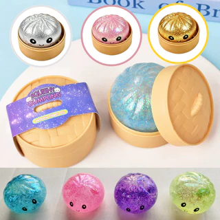 1-5 ชิ้นลูกปัดลึกลับ Squishy Bun, 5.5 ซม.Glitter Crunchy Squeeze ของเล่น, Surprise กล่องตาบอด Party Favors