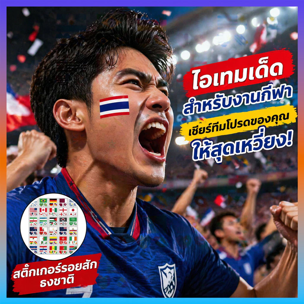 Ylife แทททูธงชาติ 48 ประเทศ สติ๊กเกอร์แทททูกันน้ำ เชียร์บอล ฟุตบอลโลก โอลิมปิก ปาร์ตี้ ปลอดภัยต่อผิว ลายหัวใจ รอยจูบ