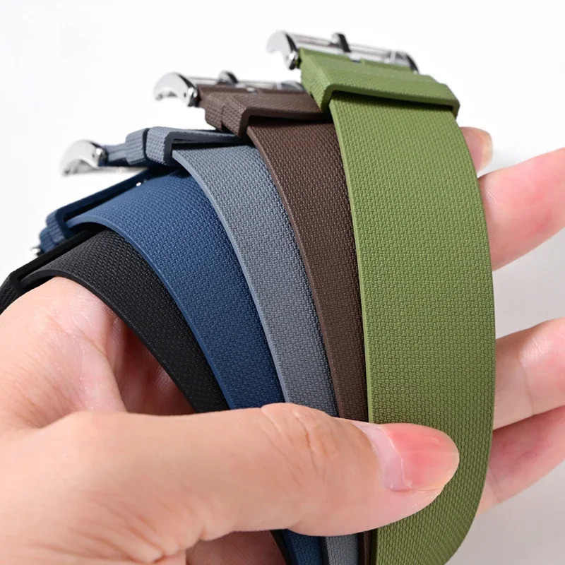 High quality and soft Universal Fluororubber Watch Strap For Tissot Tudor BlackBay Omega Seamaster I