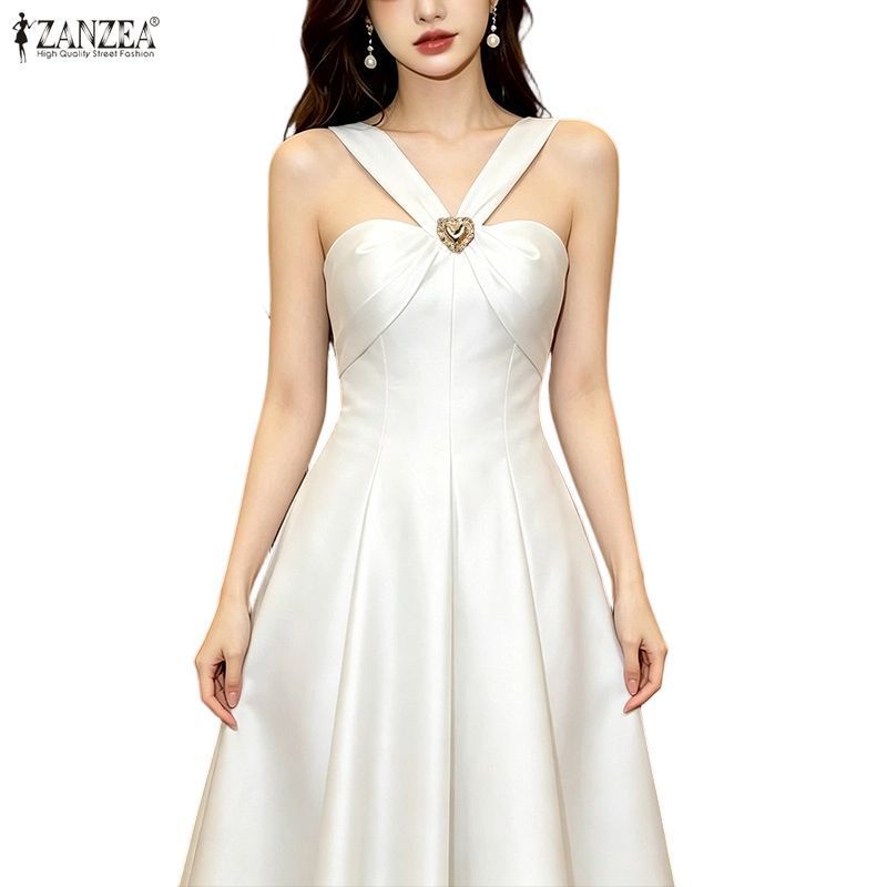 ZANZEA ชุดเดรสผ้าซาตินแขนกุดสไตล์เกาหลีสําหรับผู้หญิง — صورة 6