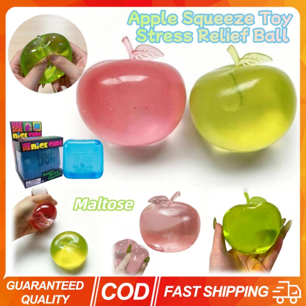 2PCS สีเขียว Apple Squeeze ของเล่นความเครียดบรรเทา Ball Squishy Maltose Sensory Fidget ของเล่นโปร่งแสงช้า Rebound น่ารักที่ละเอียดอ่อนตกแต่งโต๊ะสําหรับผู้ใหญ่เด็กความวิตกกังวลบรรเทา