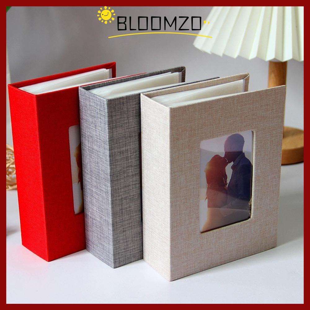 จัดส่งจากประเทศไทย BLOOMZO อัลบั้มรูป DIY เขียนได้ 4x6 สมุดภาพขนาดเล็ก 100 หน้า ปกผ้าลินิน ใส่ภาพการเติบโตเด็ก