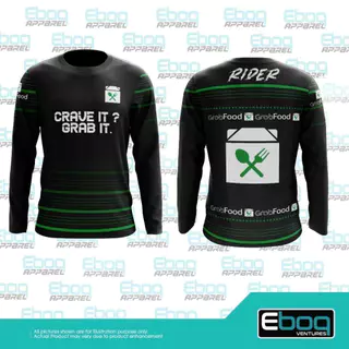 เสื้อยืดแขนยาวสําหรับ Grab Delivery Rider พิมพ์ลาย 3D ผลิตจากผ้าโพลีเอสเตอร์ย์ สไตล์โมเดิร์น