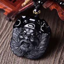 ธรรมชาติ Obsidian Zhongkui จี้หัว Fu Mo Tianshi Zhongkui จี้คริสตัลผู้ชายผู้หญิงสร้อยคอคู่ Guan Erye