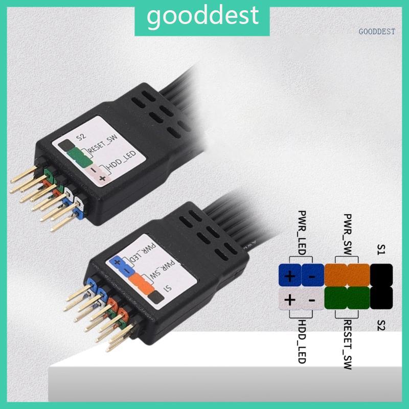 GOO สายภายในคอมพิวเตอร์ PVC สีดําสําหรับสวิตช์ไฟ HDD LED และปุ่มรีเซ็ต