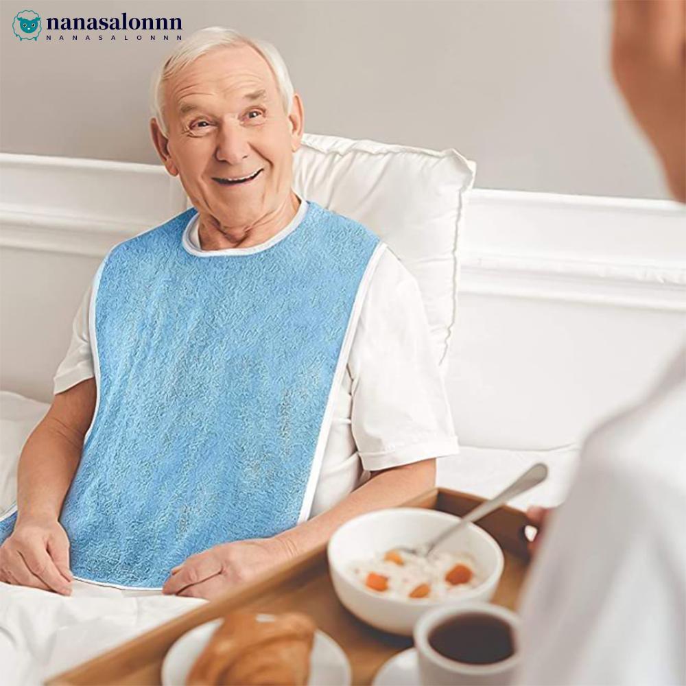 NANASALONNN ผ้าเช็ดตัวผ้าผู้ใหญ่ Bib ขนาดใหญ่ดูดซับ Breathable ผู้สูงอายุผ้ากันเปื้อน Feeding Anti D