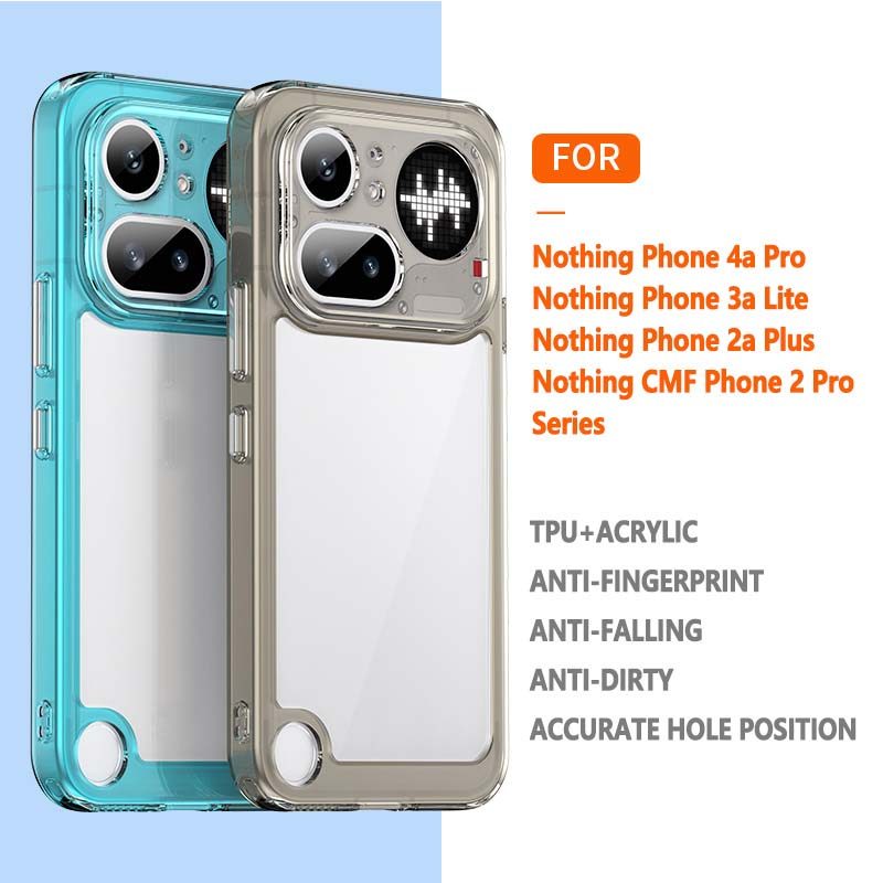 TPU Border + อะคริลิค Backplate ป้องกันลายนิ้วมือเคสโทรศัพท์สําหรับ Nothing CMF โทรศัพท์ 4a 3a 2a 1 Pro Lite Plus Series Ultra Light Fine Hole Frosted Anti Drop ฝาครอบป้องกัน