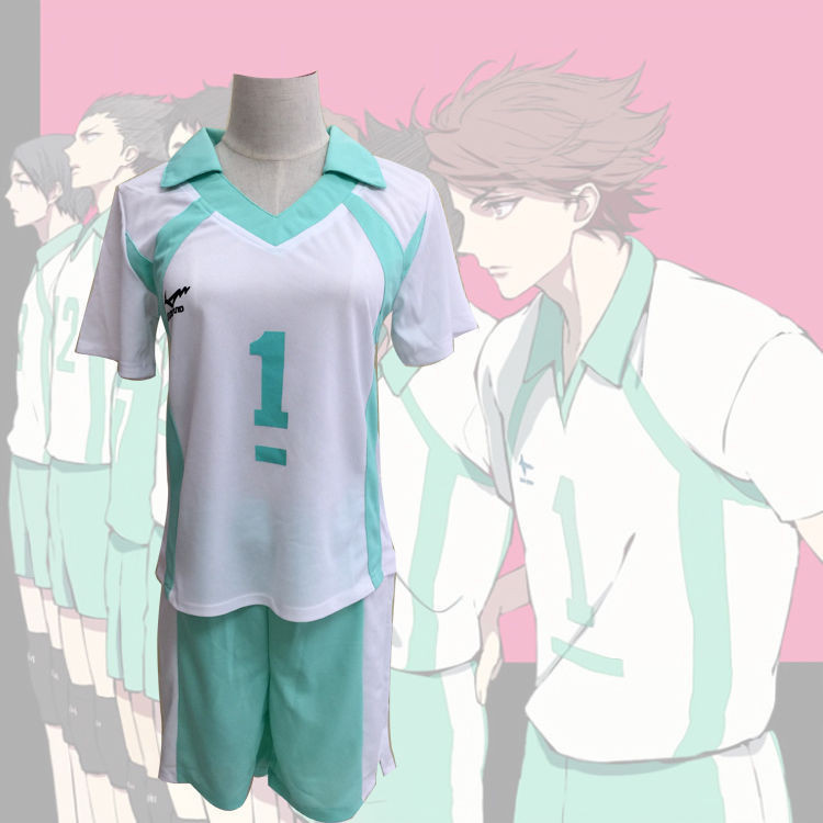 ไฮคิว!! Aoba Johsai High School Oikawa Tooru คอสเพลย์วอลเลย์บอลวัยรุ่น Aoba Cheng Nishi High School คอสเพลย์ Toru Kawa แขนสั้นกีฬา Jersey ผู้ชายผู้หญิง O2PM