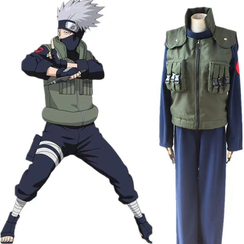 Naruto Anime Konoha คอสเพลย์เครื่องแต่งกาย Hatake Kakashi Ue Shinobu NARUTO COS เสื้อผ้าชุด NARUTO H