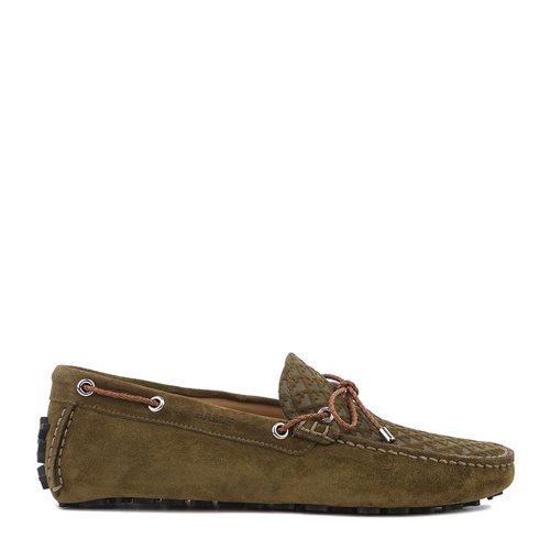 BALLY/BALLY Men รองเท้าหนังลําลองหนังนิ่มสีเขียวมะกอก WEILON/33
